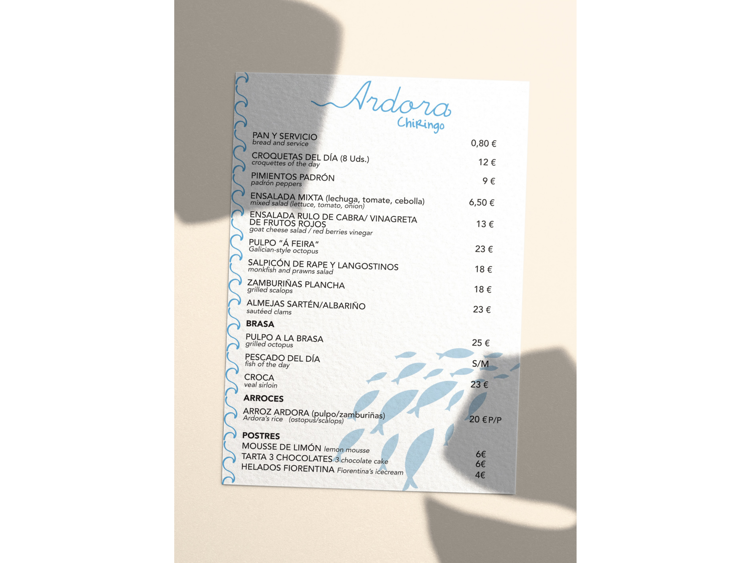 Carta Chiringuito Ardora